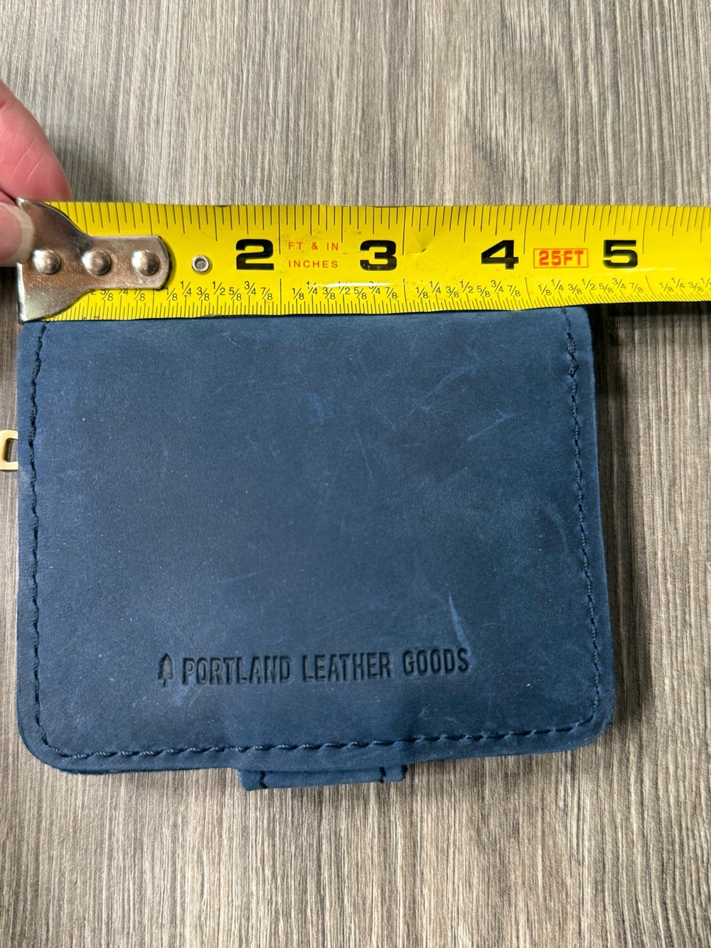 Portland Leather Goods Mini Bifold Wallet Deep Water Blue PLG Womens - Picture 4 of 5